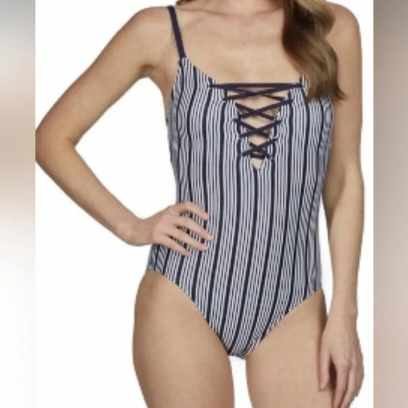 Nautica Mio Laced One-Piece Swimsuit - Picture 3 of 5